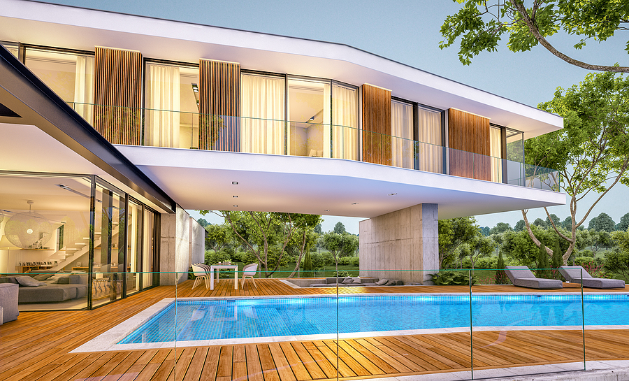 Swimming pool in a modern home